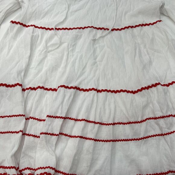 Draper James Womens 3X Magnolia White Crinkle Cotton Tiered Cover Up Boho Dress - Picture 5 of 12